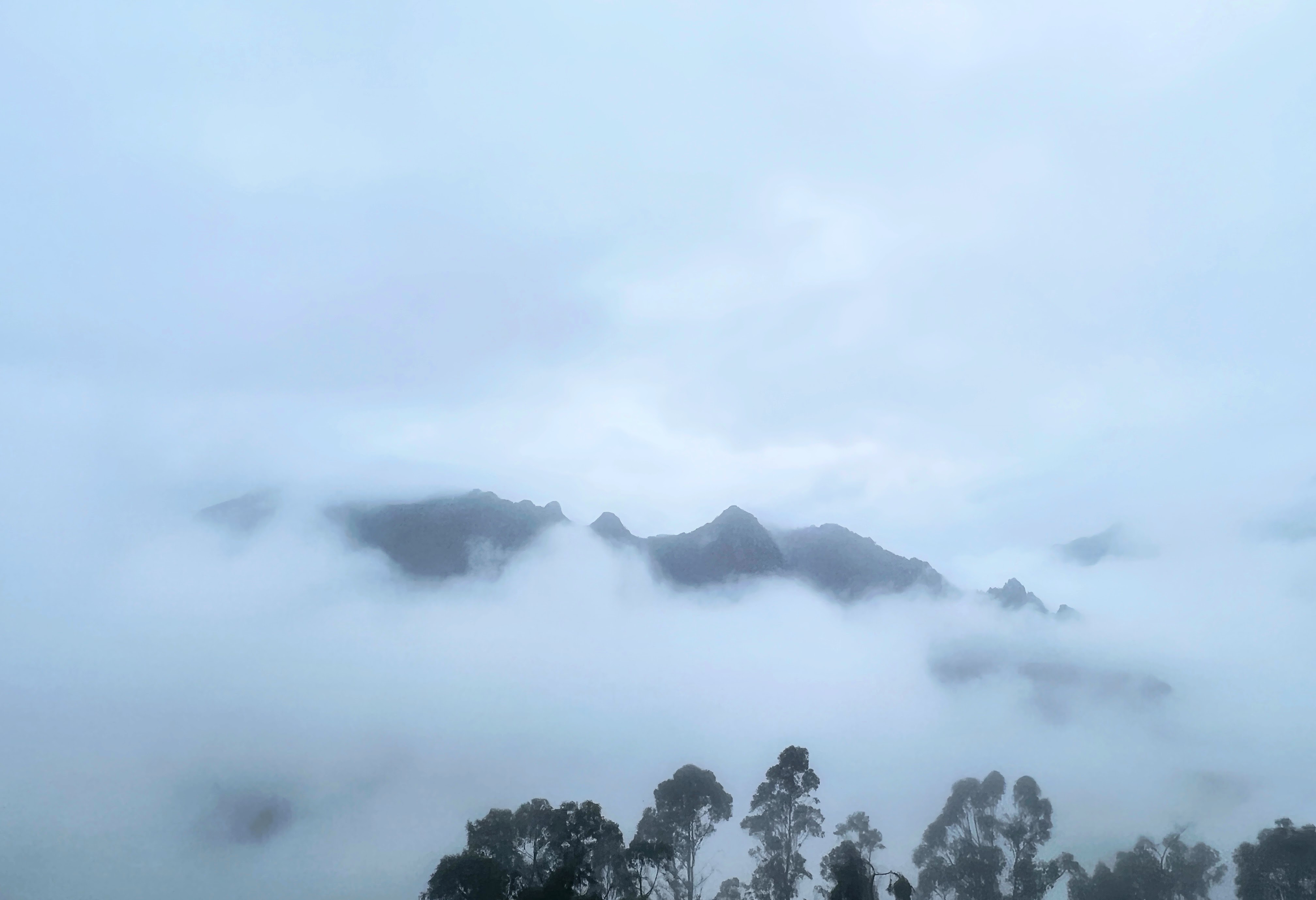 A cloudy mountainous environment